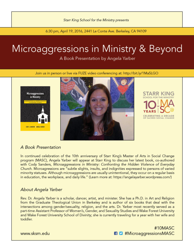 Angela Yarber Microaggressions Flyer